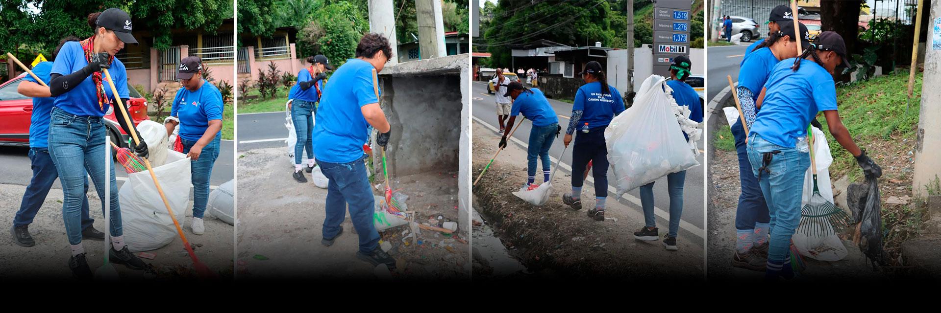 Barrido de jovenes del Plan Libertad sector de San Isidro, corregimiento Omar Torrijos