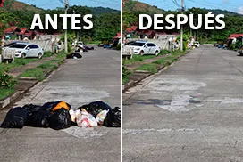 Recolección de desechos en Praderas del Norte, área de Villa Grecia, corregimiento de Las Cumbres