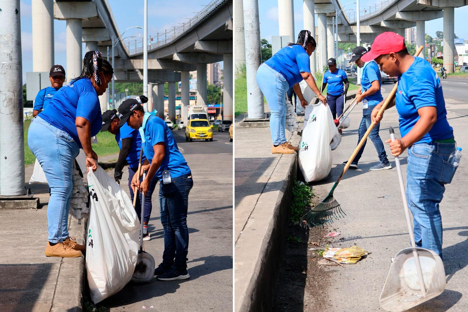Plan Libertad del Ministerio de Gobierno apoyando barrido en la vía Boyd-Roosevelt y El Crisol en la Avenida Domingo Díaz