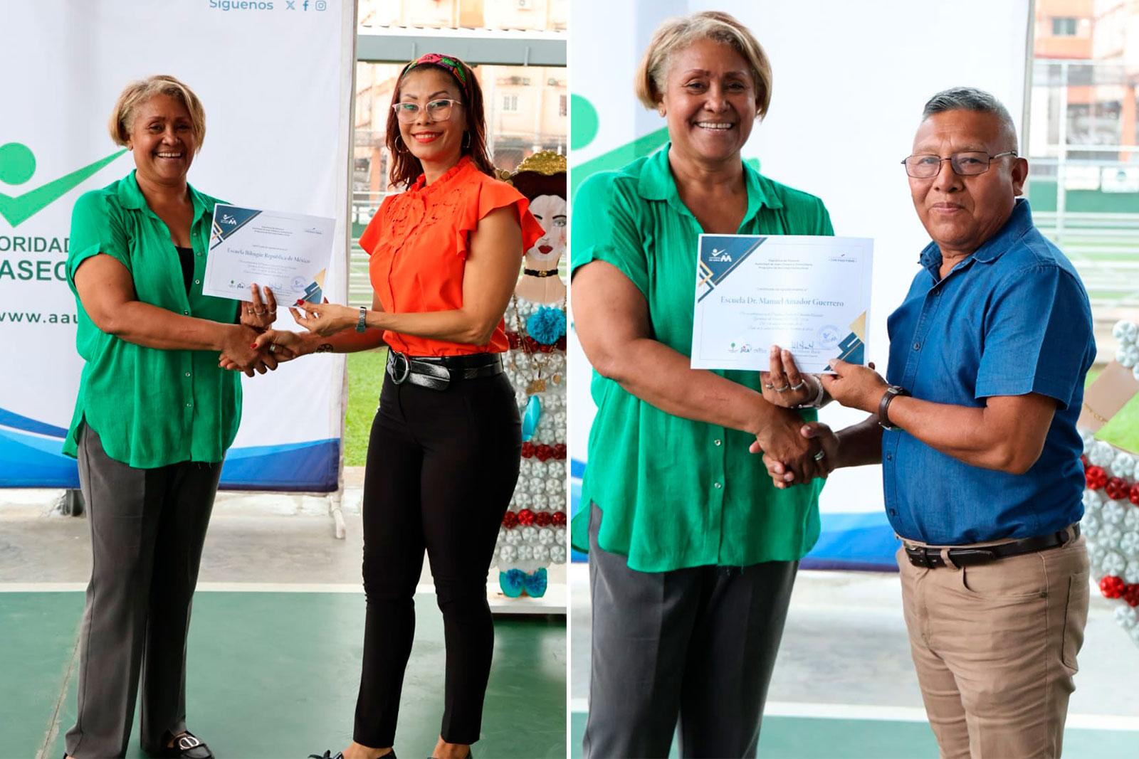 Entrega de certificados de participación del programa Guardianes del Ambiente